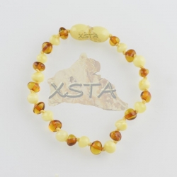 Amber teething bracelet baroque cognac matte polished